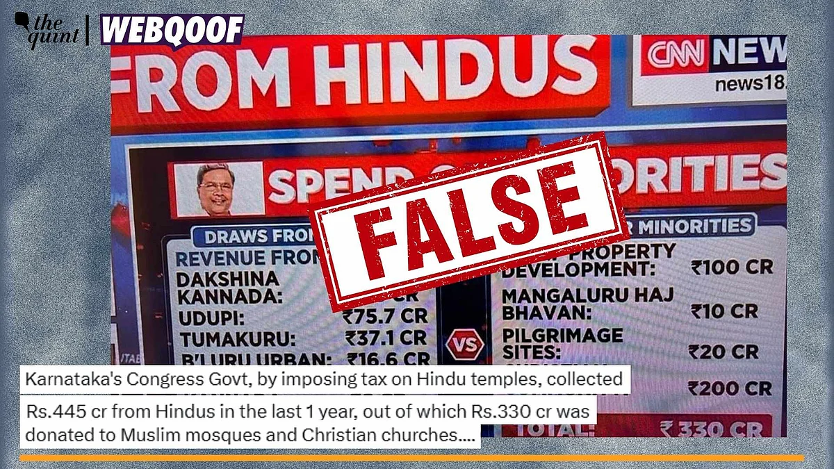 <div class="paragraphs"><p>Fact-Check | The claim of Congress using funds from Hindu temples for mosques and churches is false.</p></div>