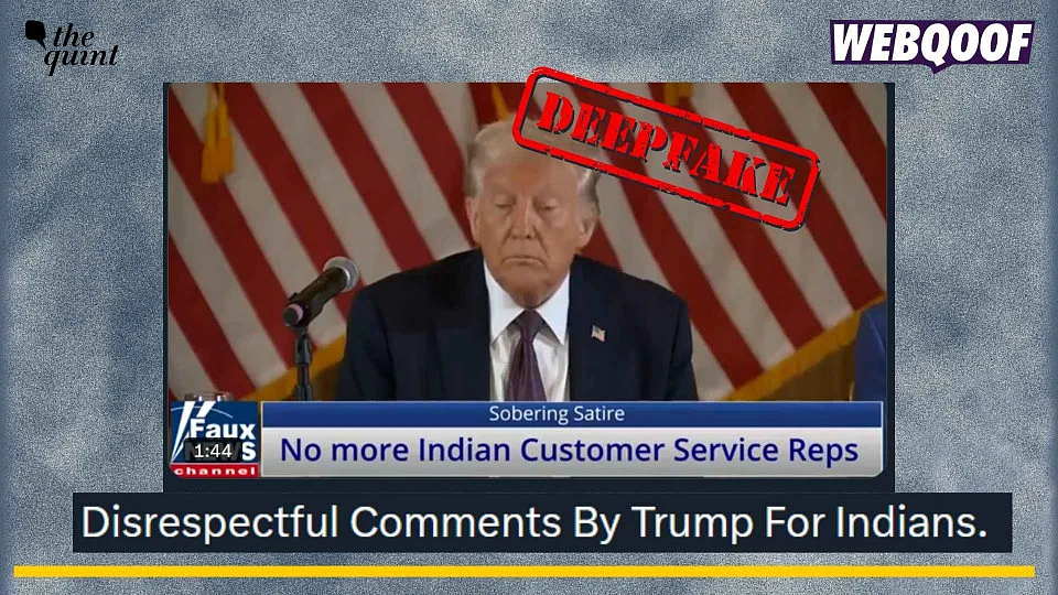 <div class="paragraphs"><p>A deepfake, satirical video of Donald Trump is going viral to claim that he will soon ban Indian customer service representatives working in the USA.</p></div>