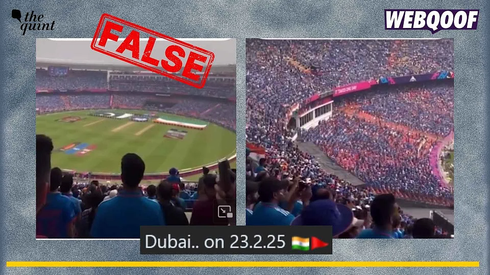 <div class="paragraphs"><p>An old video showing crowd singing Indian national anthem at Ahmedabad is being falsely shared as a video from ICC Champions Trophy match between India and Pakistan.</p></div>