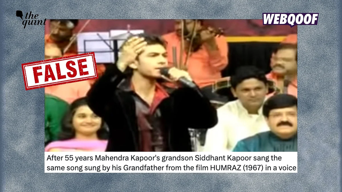 <div class="paragraphs"><p>A video of a man singing a Hindi song has gone viral on social media, where users have misidentified him as singer Mahendra Kapoor's grandson.</p></div>