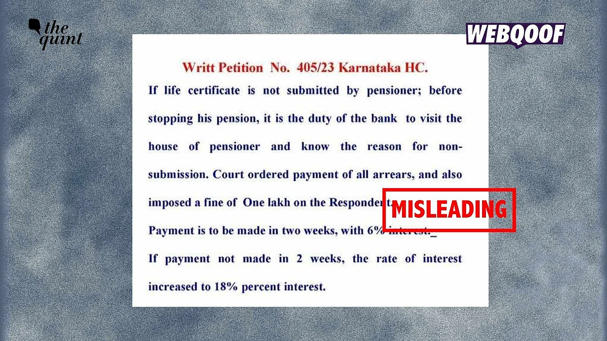 <div class="paragraphs"><p>A misleading claim about banks being obligated to visit pensioners' home to collect their life certificates before stopping pension payments is being shared on social media.</p></div>