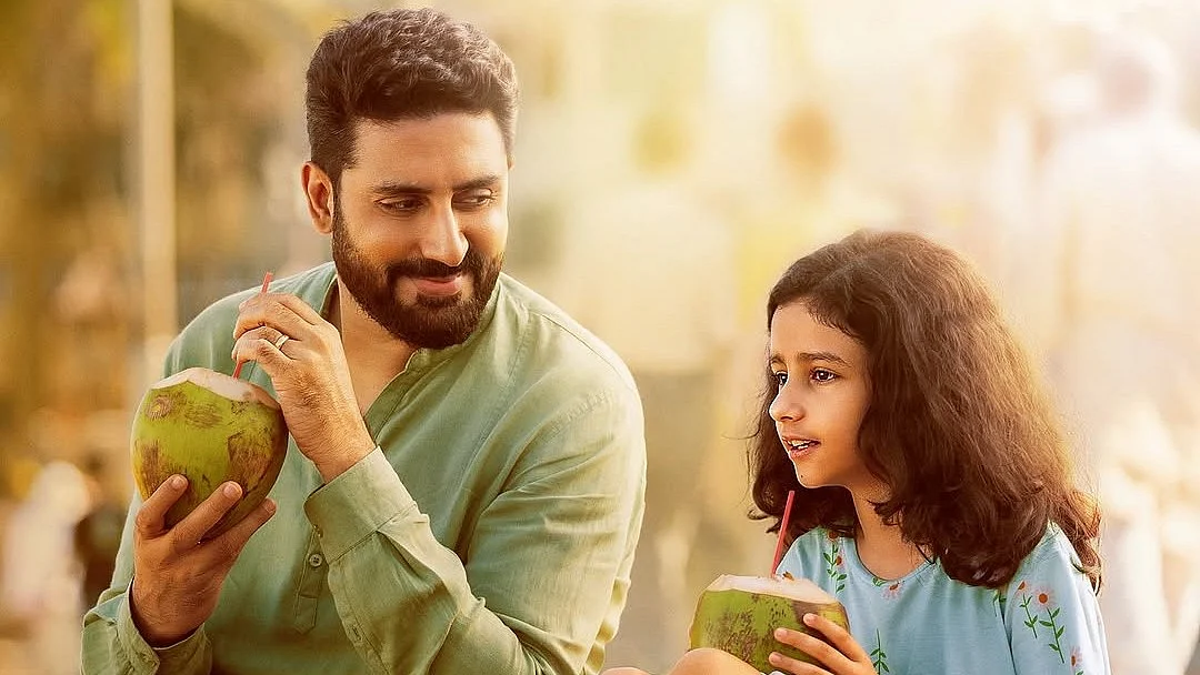 <div class="paragraphs"><p>Abhishek Bachchan and Inayat Verma in the poster for<em> Be Happy.</em></p></div>