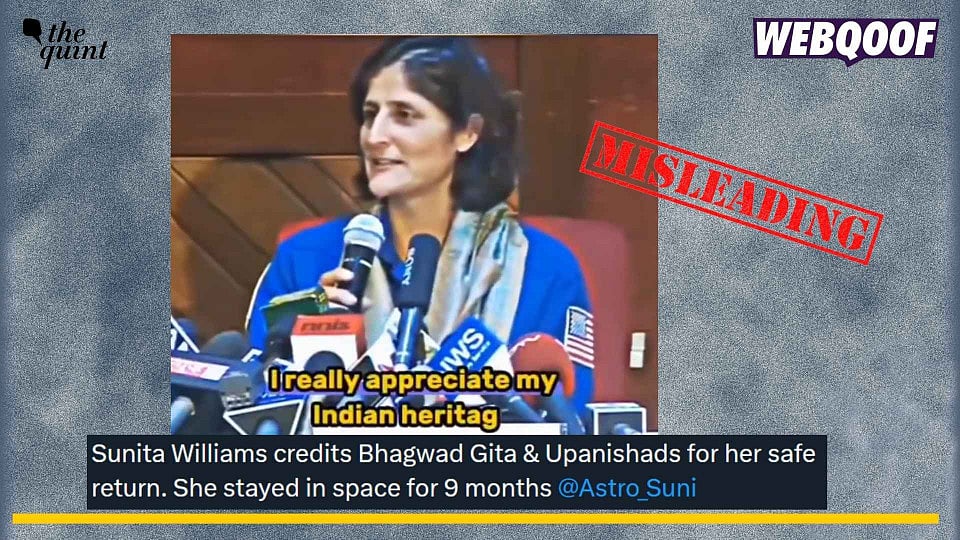 <div class="paragraphs"><p> An old video of Sunita Williams talking about taking Bhagavad Gita and Ganesh idol to space is being falsely shared as recent. </p></div>