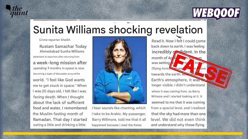 <div class="paragraphs"><p>A fake BBC report is going viral to claim that Sunita Williams took Quran to space with her.</p></div>