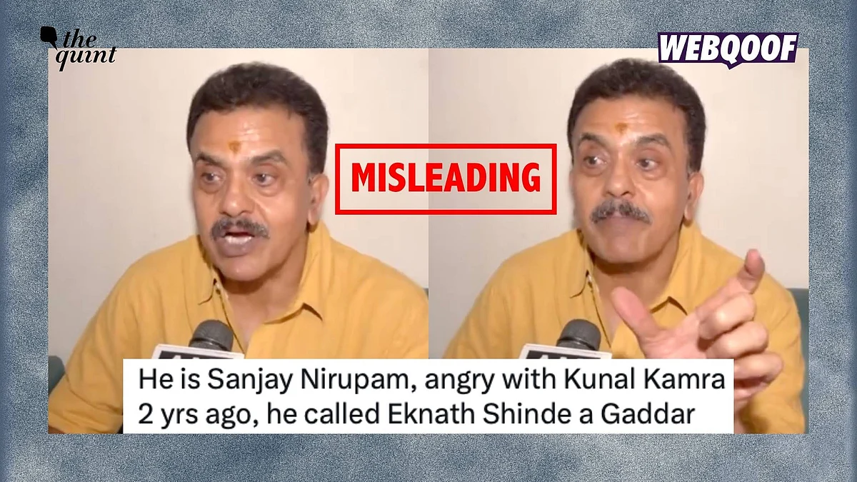 <div class="paragraphs"><p>A clipped video of Shiv Sena (Eknath Shinde) Sanjay Nirupam has gone viral with the false claim that he had previously referred to Shinde as a 'traitor'.</p></div>