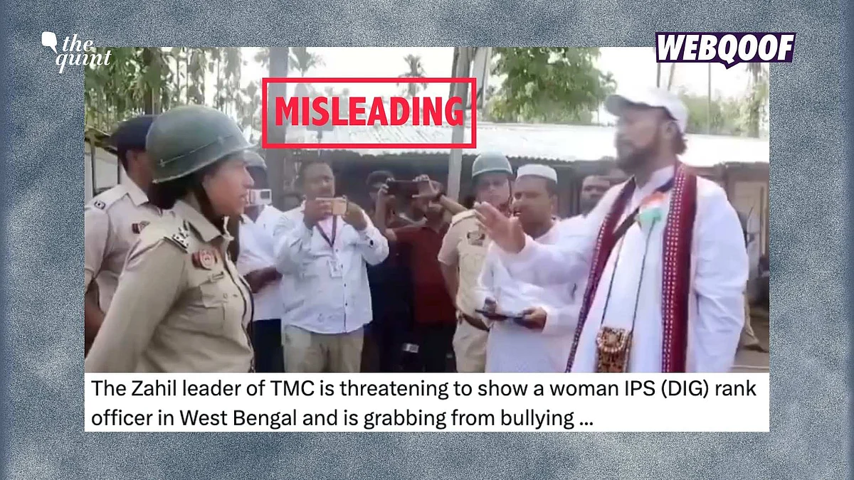 <div class="paragraphs"><p>A video from Tripura has gone viral with the false claim that it shows a TMC leader threatening an IPS officer in West Bengal. </p></div>