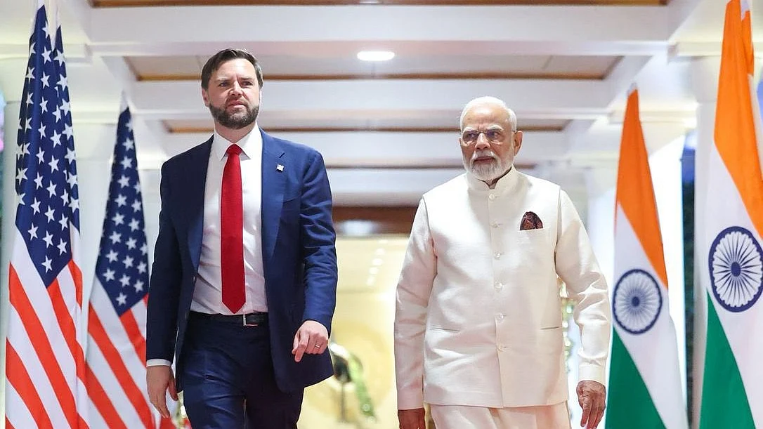 <div class="paragraphs"><p>Prime Minister Narendra Modi and US Vice President JD Vance in New Delhi on Monday, 21 April.&nbsp;</p></div>