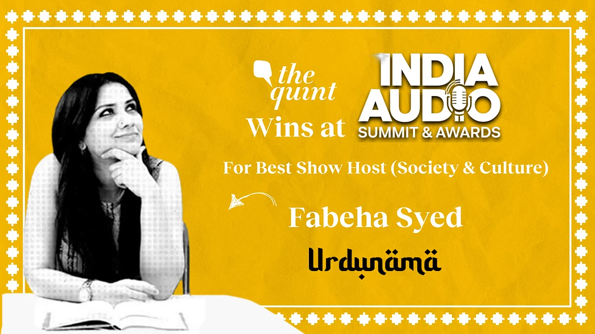 <div class="paragraphs"><p><a href="https://www.thequint.com/author/555372/fabeha-syed" rel="noopener noreferrer nofollow">Fabeha Syed</a> has been honoured with the award for Best Show Host (Society &amp; Culture).</p></div>
