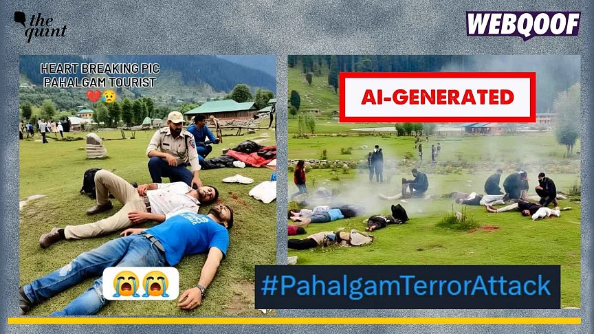 <div class="paragraphs"><p>AI-generated images showing dead bodies amidst a valley are being falsely linked to Pahalgam terror attack.</p></div>