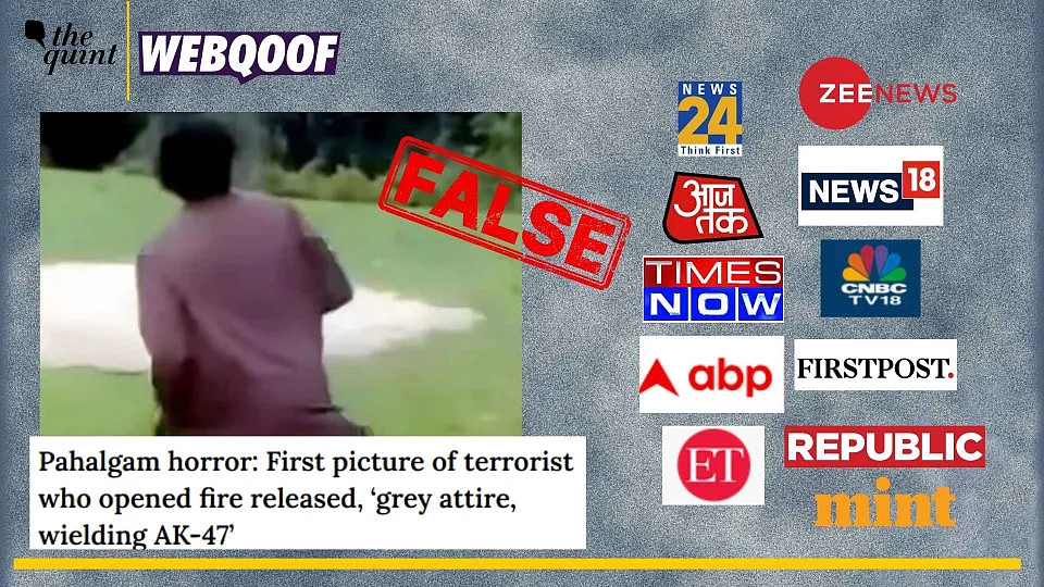 <div class="paragraphs"><p>Media outlets shared an old image of a man running with a rifle and falsely shared as 'first footage of Pahalgam attacker'.</p></div>