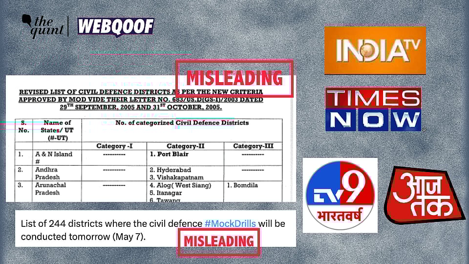 <div class="paragraphs"><p>Media organisations shared an old document to claim it shows a recent list of districts chosen for civil defence mock drills.&nbsp;</p></div>