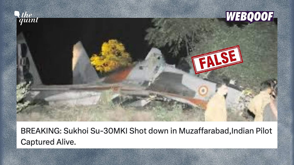 <div class="paragraphs"><p>A 11-year-old photo is being shared to falsely claim that it shows an Indian Sukhoi Su-30MKI fighter jet which was 'shot down' in Pakistan's Muzaffarabad.</p></div>