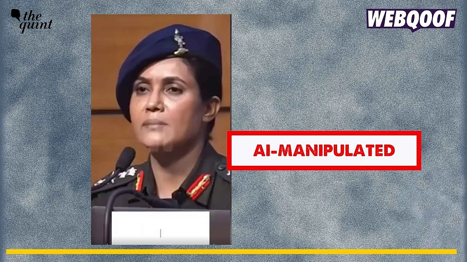 <div class="paragraphs"><p>An AI-altered video of Colonel Sofia Qureshi is going viral online to claim that she made a statement about terrorism and religion.</p></div>