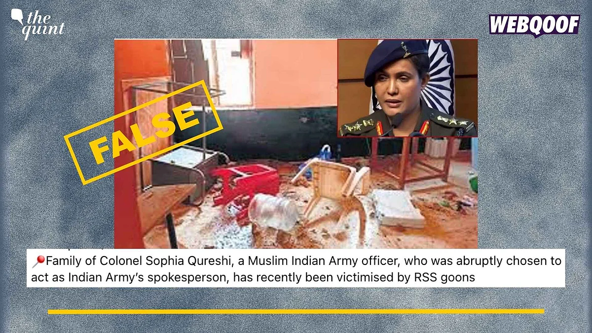 <div class="paragraphs"><p>Fact-Check: This image is from 2024. Police denied any attacks on Col. Quershi's house or family.&nbsp;</p></div>