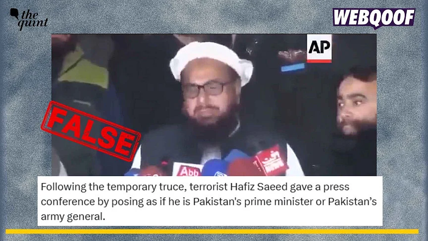 <div class="paragraphs"><p>An old video is going viral to claim that Hafiz Saeed held a press conference after ceasefire announcement linked to India and Pakistan conflict.</p></div>