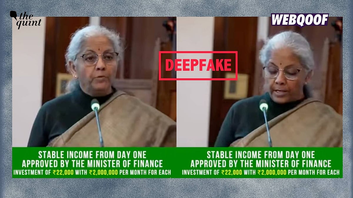 <div class="paragraphs"><p>A deepfake video of Finance Minister Nirmala Sitharaman is being shared as a real clip of her promoting an investment platform which promises passive income.</p></div>