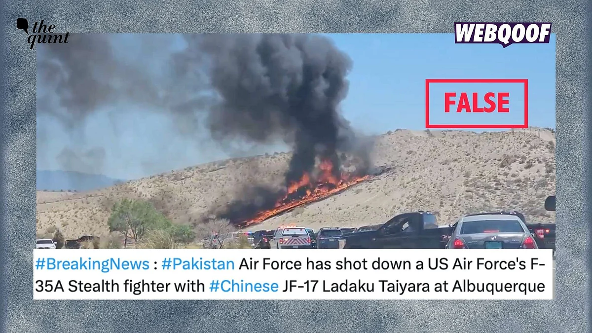 <div class="paragraphs"><p>An old video of a crash is being shared to falsely claim that it shows a USAF F-35A fighter jet that was shot down by Pakistan Air Force in US' Albuquerque, New Mexico.</p></div>