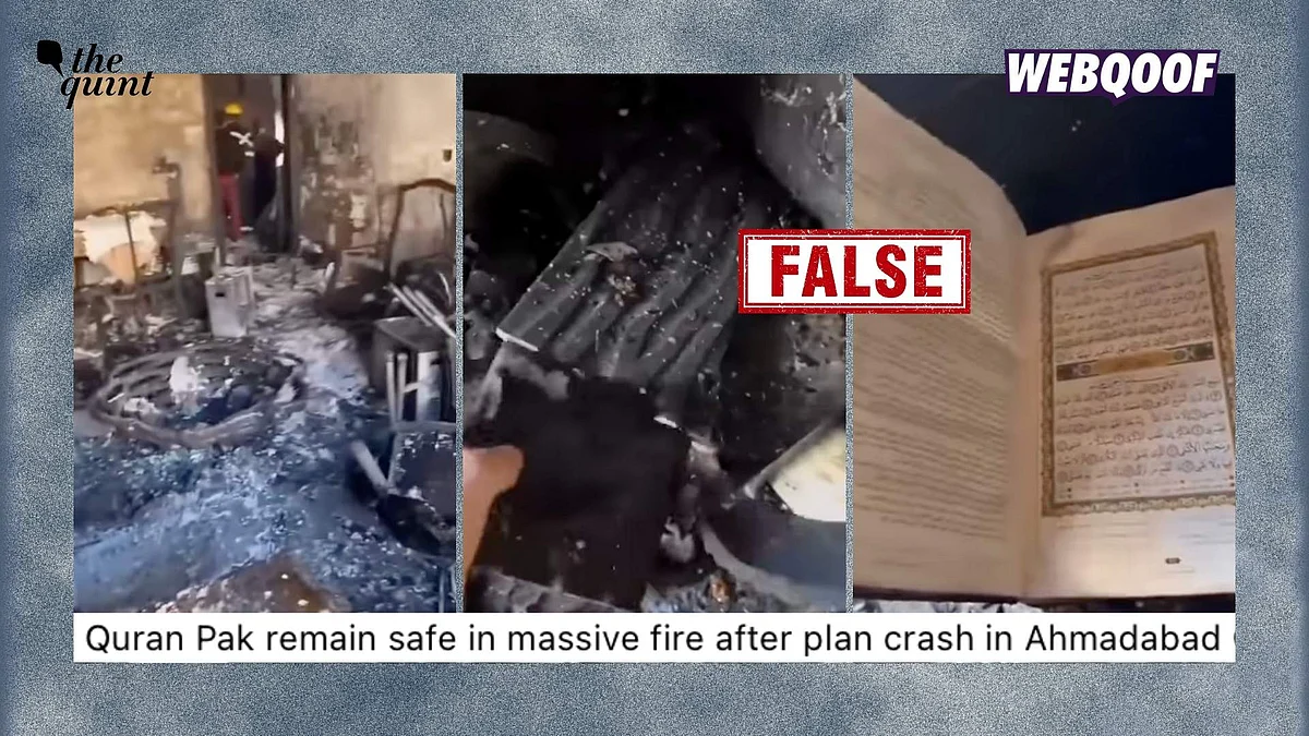 <div class="paragraphs"><p>An old video is being widely shared with the false claim that it shows a copy of the Holy Quran which survived a massive fire after the Air India plane crash in Ahmedabad,</p></div>
