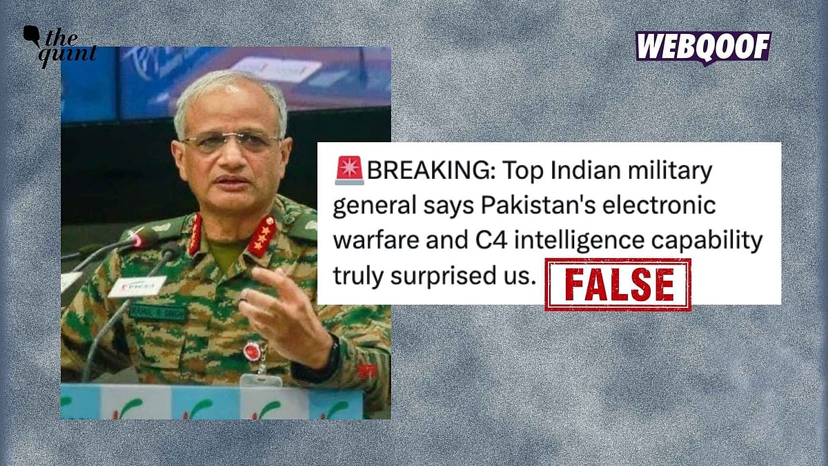 <div class="paragraphs"><p>A viral, fabricated statement about India being surprised by Pakistan's electronic warfare and C4 intelligence is being misattributed to DCOAS Lt Gen Rahul R Singh.</p></div>