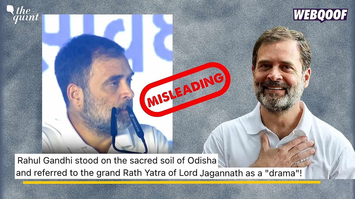 <div class="paragraphs"><p>Fact-Check: Gandhi took a jibe at the Adani family and not the religious event.</p></div>