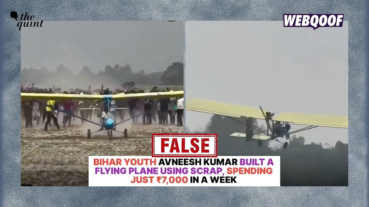 <div class="paragraphs"><p>A video of an aircraft taking off from a field has gone viral with the false claim that it shows a plane built by Avinesh Kumar, a teenager from Muzzaffarpur, Bihar.</p></div>