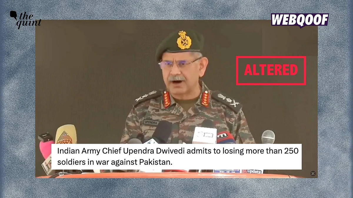 <div class="paragraphs"><p>An altered video is being shared with the false claim that India's Chief of Army Staff General Upendra Dwivedi admitted that India lost over 250 soldiers in a war against Pakistan.</p></div>