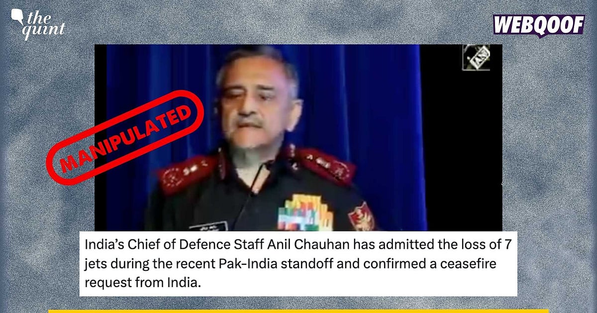 Viral Video Shows CDS's Alleged Remarks on Jet Losses