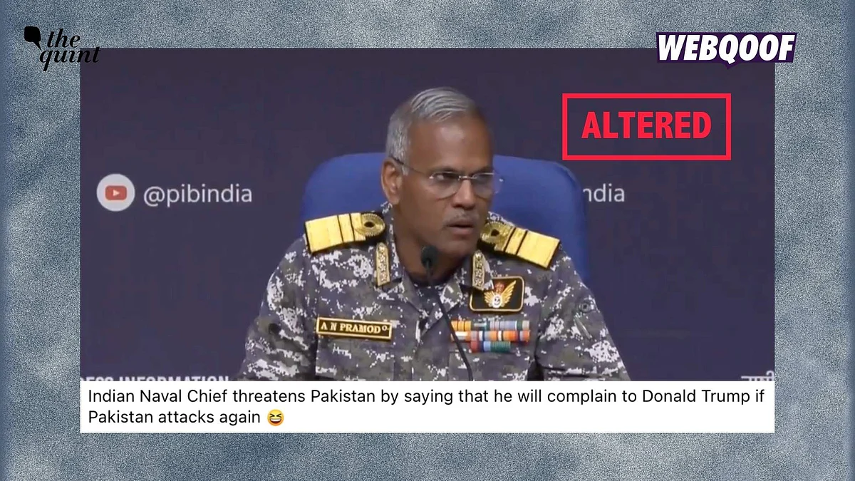 <div class="paragraphs"><p>An altered video is being shared to falsely claim that the Indian Navy's DGNO AN Pramod said that India will 'complain to the USA and President Donald Trump' if Pakistan attacks again.</p></div>