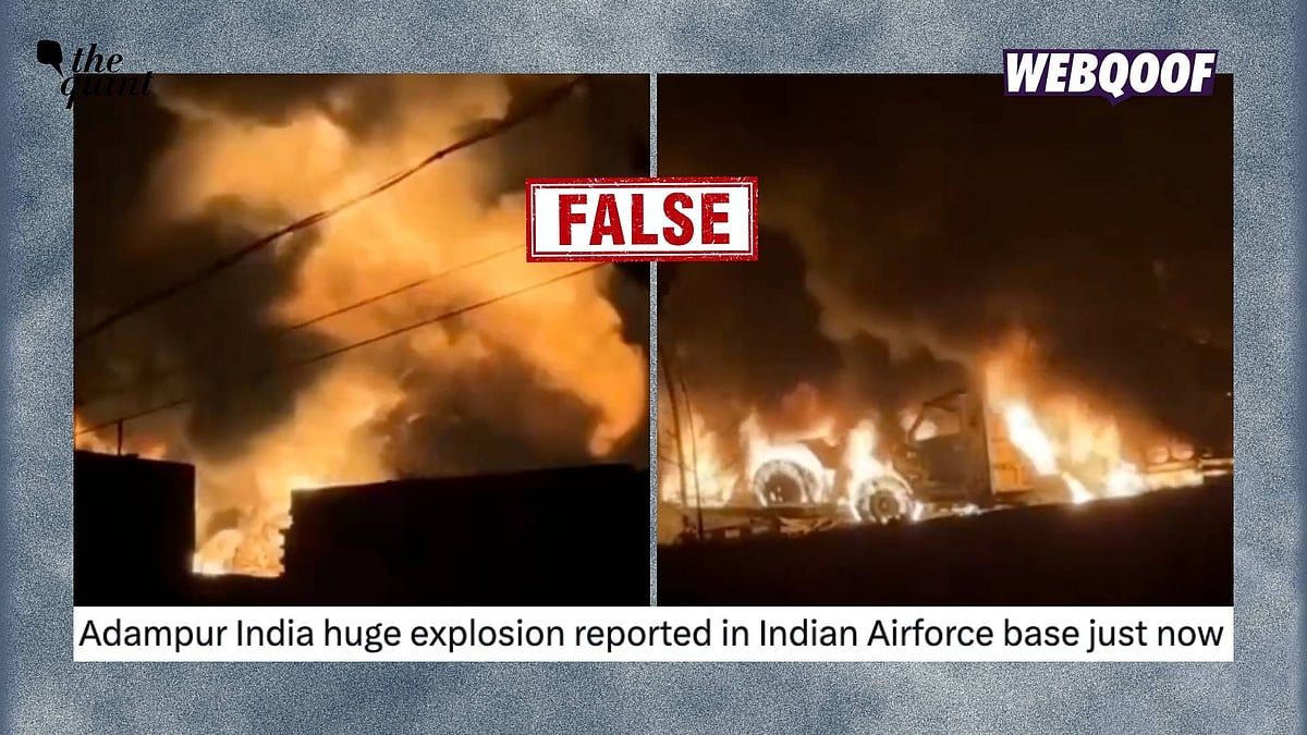 <div class="paragraphs"><p>A video of an explosion in Punjab is being shared with the false claim that it shows a blast caused by unexploded ammunition hitting an oil tanker at Adampur Air Force Base.</p></div>