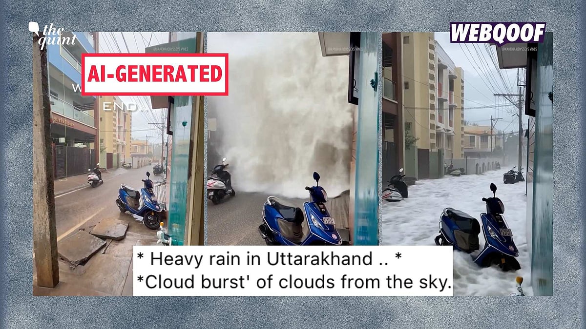 <div class="paragraphs"><p>An AI-generated video is being shared with the false claim that it shows real visuals of a cloudburst in Uttarakhand.</p></div>