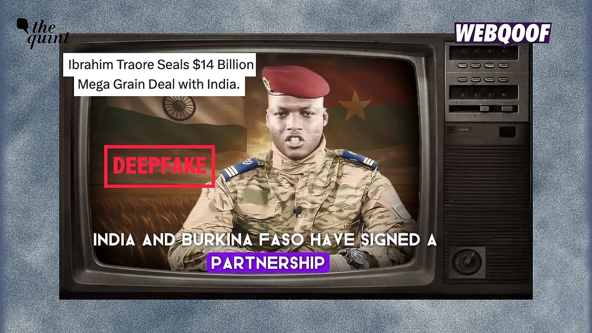 <div class="paragraphs"><p>A deepfake of Burkina Faso's interim President Ibrahim Traoré is being widely shared with the false claim that the African nation signed a $14 billion grain deal with India.</p></div>