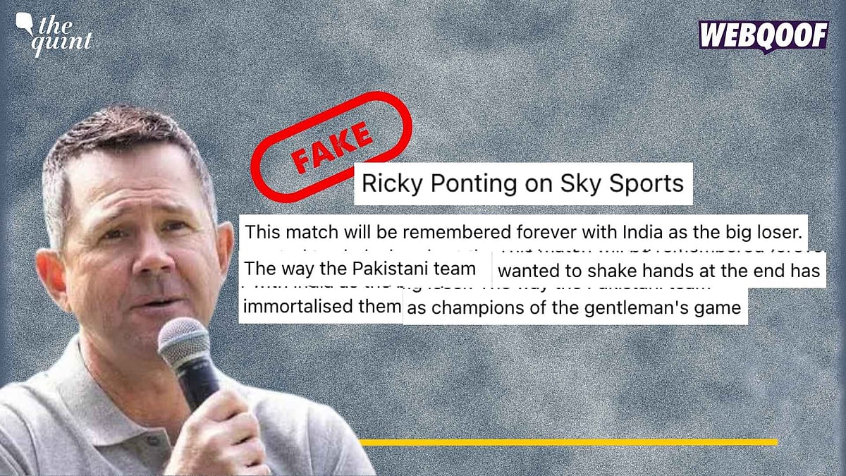 <div class="paragraphs"><p>Fact-Check: Ponting denied that he did not make such comments following the match between India versus Pakistan.</p></div>