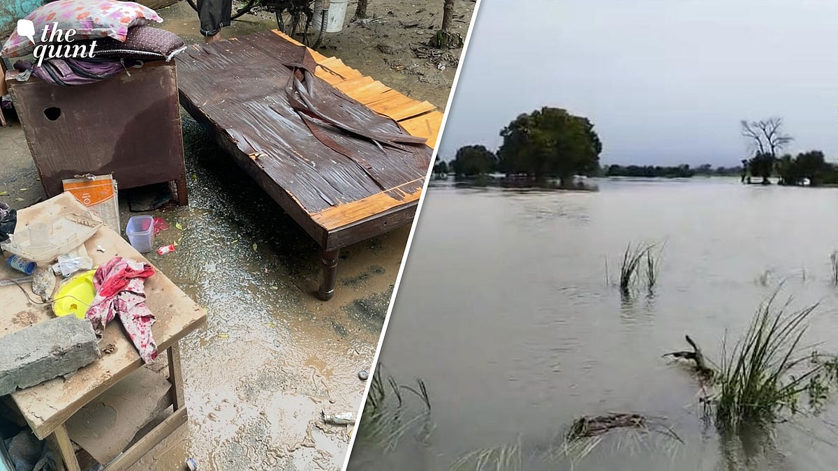 <div class="paragraphs"><p>Jammu and Kashmir flood: A man carries his wife on his back as he wades through water. </p></div>