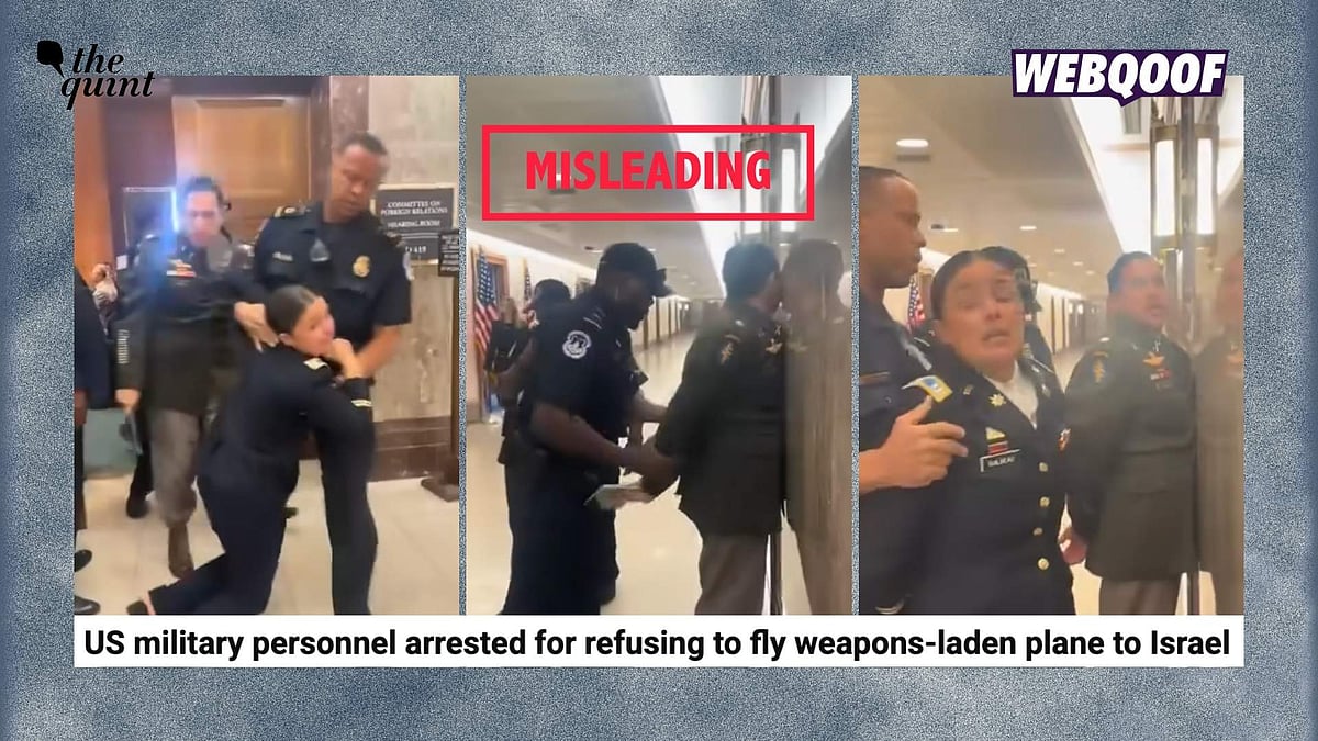 <div class="paragraphs"><p>A video showing two people in military uniforms being handcuffed is being shared to falsely claim that it shows two US pilots being arrested for refusing to fly weapons-laden planes into Israel.</p></div>