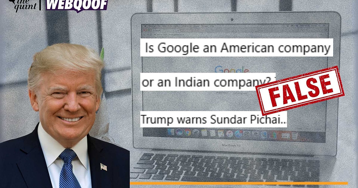Viral Post Claims Pichai-Trump Confrontation at WEF