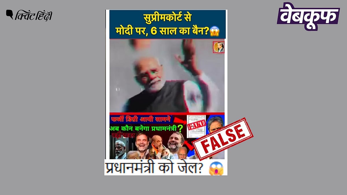 <div class="paragraphs"><p>पीएम मोदी को कोर्ट से 'फर्जी डिग्री का दोषी' पाए जाने का यह दावा झूठा है</p></div>