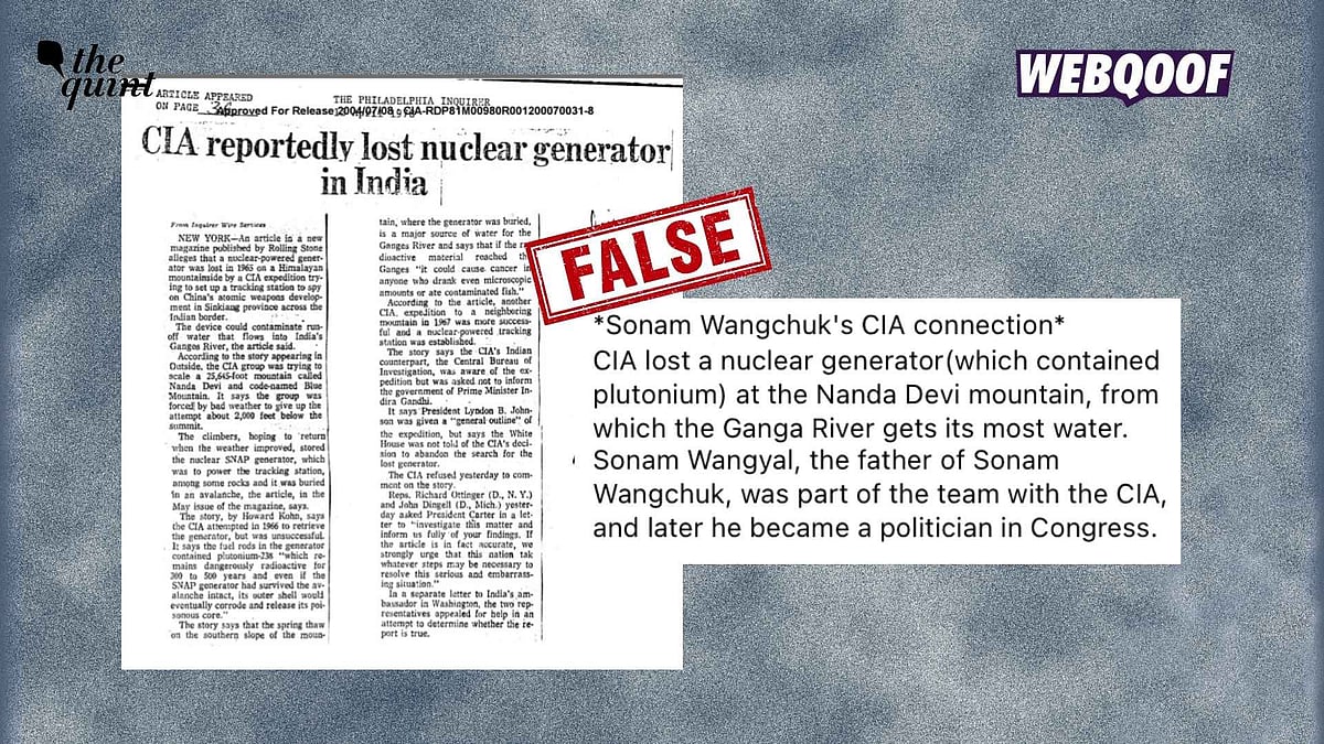 <div class="paragraphs"><p>A newspaper clipping has gone viral on social media, where users have misidentified mountaineer Sonam Wangyal as jailed activist Sonam Wangchuk's father.</p></div>