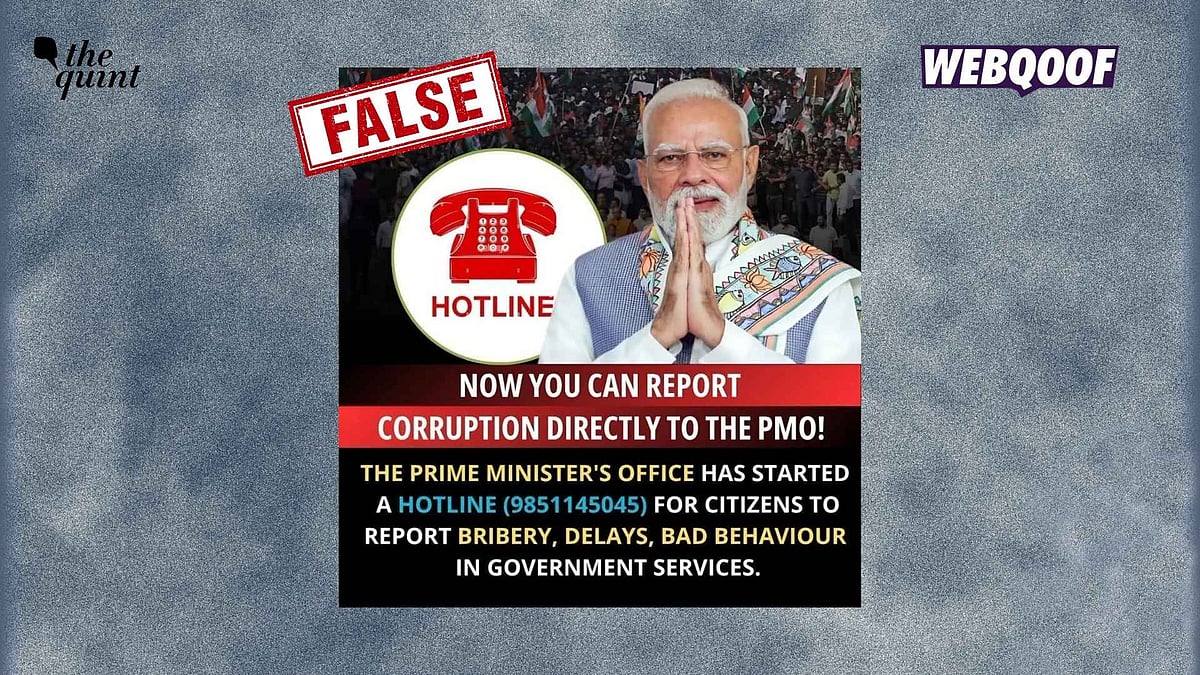 <div class="paragraphs"><p>Social media users are sharing a contact number with the false claim that PMO India launched the hotline for people to report corruption.</p></div>