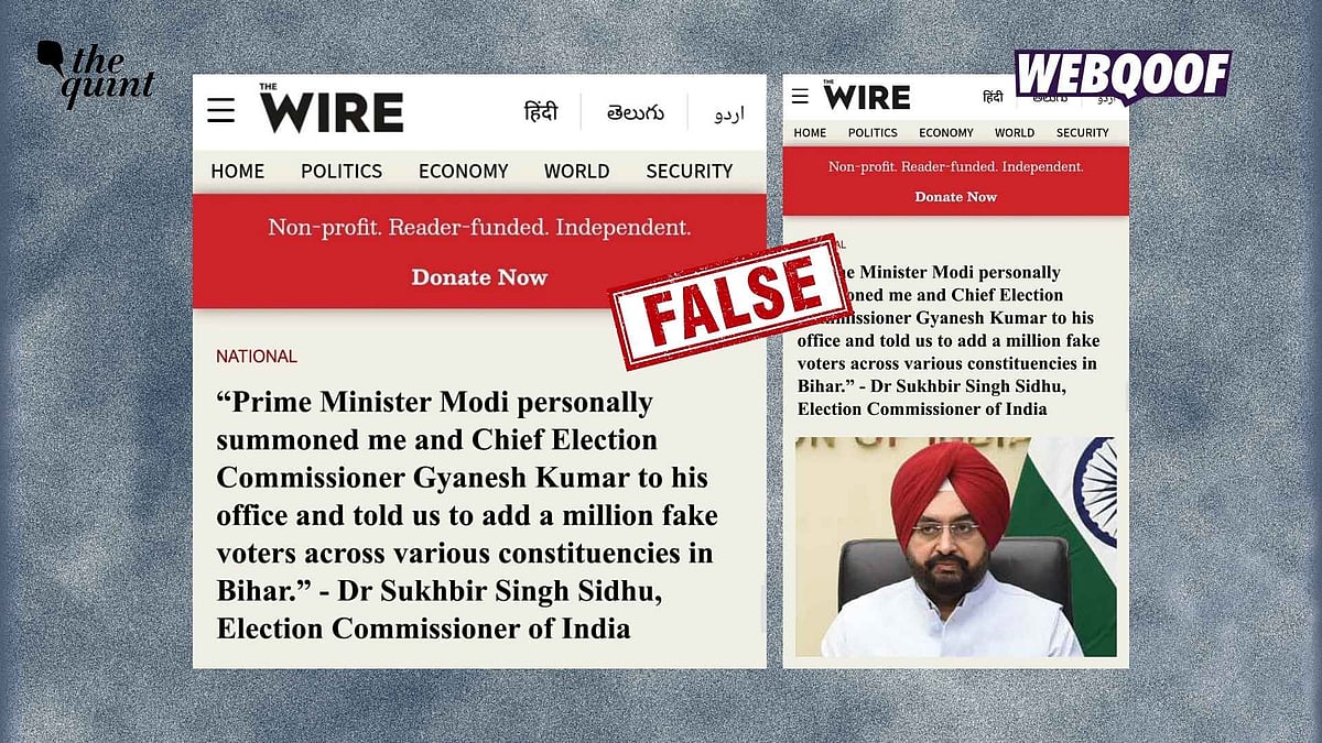 <div class="paragraphs"><p>An altered news clipping imitating<em> The Wire</em> is being shared to falsely claim that PM Modi told the ECI to add fake voters for the Bihar elections.</p></div>