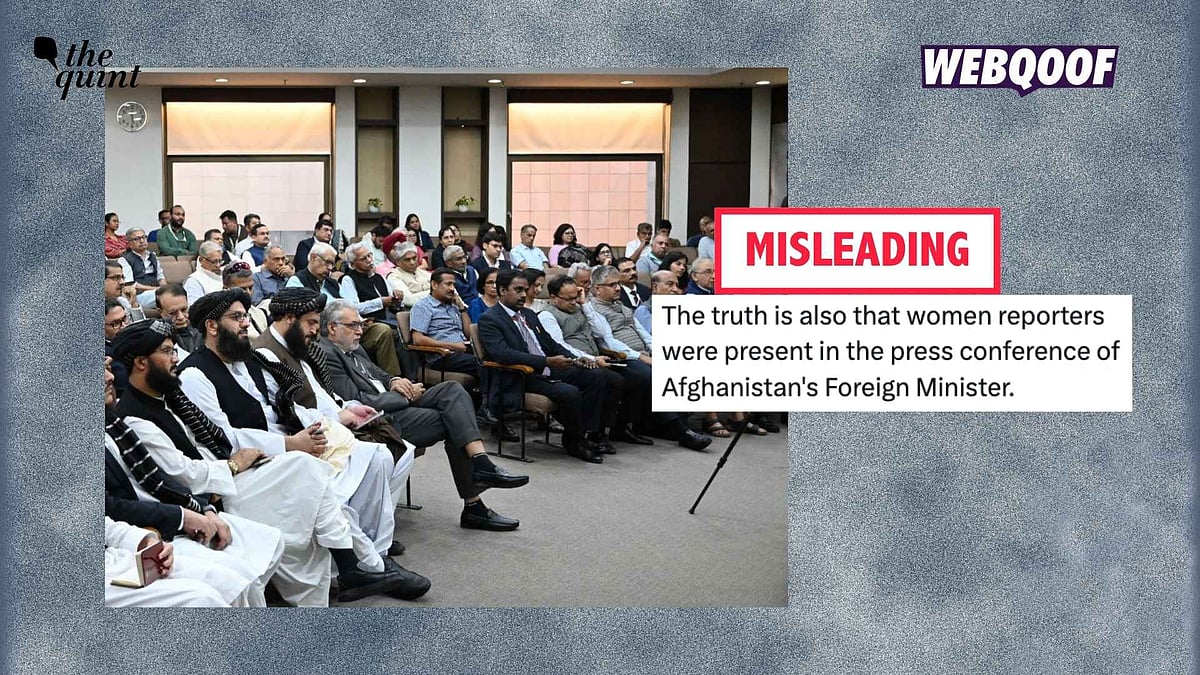 <div class="paragraphs"><p>A photo from a different event is being shared to falsely claim that women journalists were present during Afghan Foreign Minister Amir Khan Muttaqi on 10 October.</p></div>
