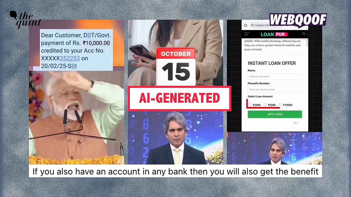 <div class="paragraphs"><p>An AI-manipulated video is being shared to falsely claim that a government scheme entitles everyone who registers on a spurious website to Rs 10,000 in their bank accounts.</p></div>