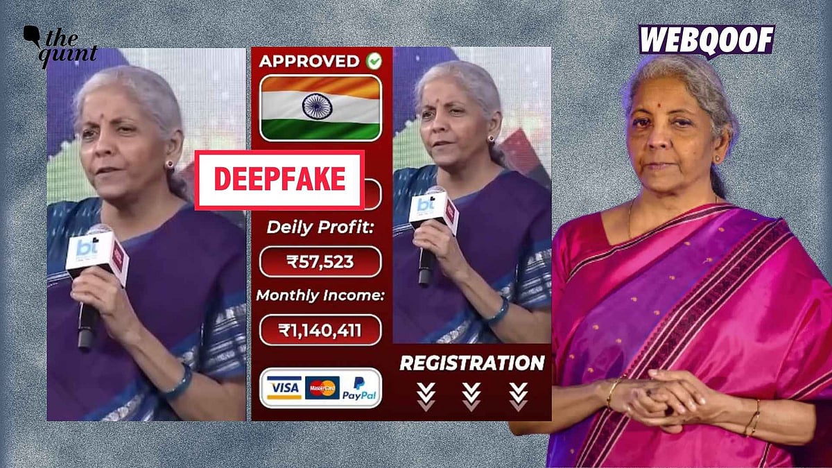 <div class="paragraphs"><p>A deepfake video of Union Finance Minister Nirmala Sitharaman is being shared to falsely claim that she guaranteed returns if one used a specific investment platform.</p></div>