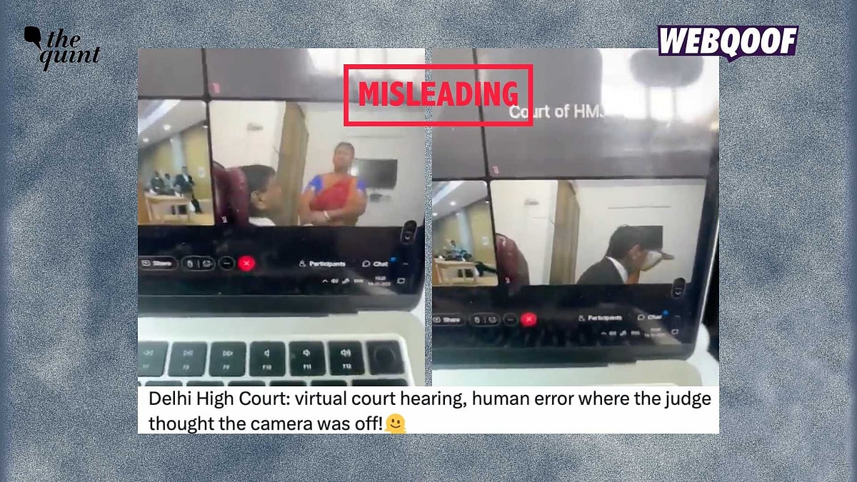 <div class="paragraphs"><p>A video of a virtual court hearing, showing a man kissing a woman, is being shared with the false claim that it shows a Delhi High Court judge.</p></div>