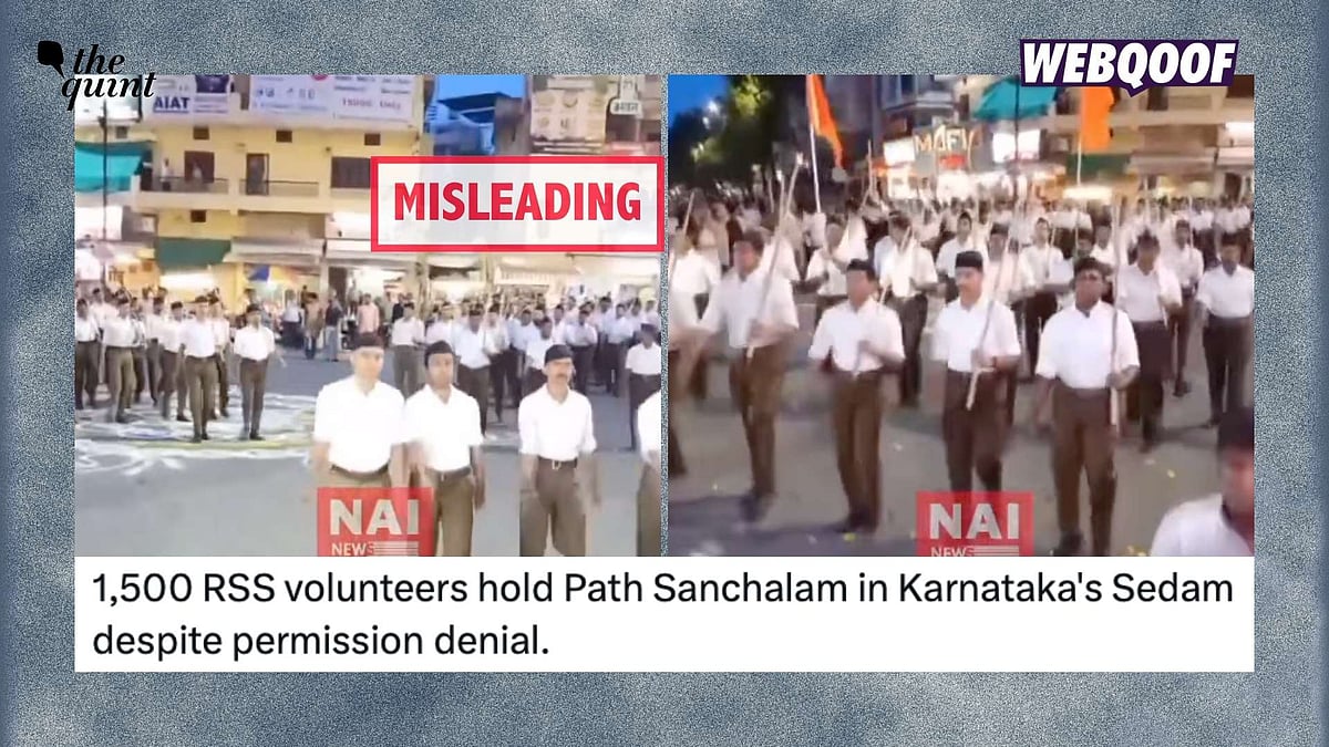 <div class="paragraphs"><p>An old video of a RSS rally is being shared to falsely claim that it shows visuals of their recent 'path sanchalan' which was carried out without permission in Karnataka.</p></div>