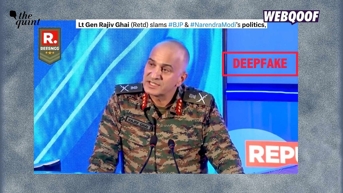 <div class="paragraphs"><p>A deepfake video of  Deputy Chief of Army Staff Lieutenant General Rajiv Ghai is being shared to claim that he spoke about the influence of BJP's saffron politics of the Indian Army.</p></div>