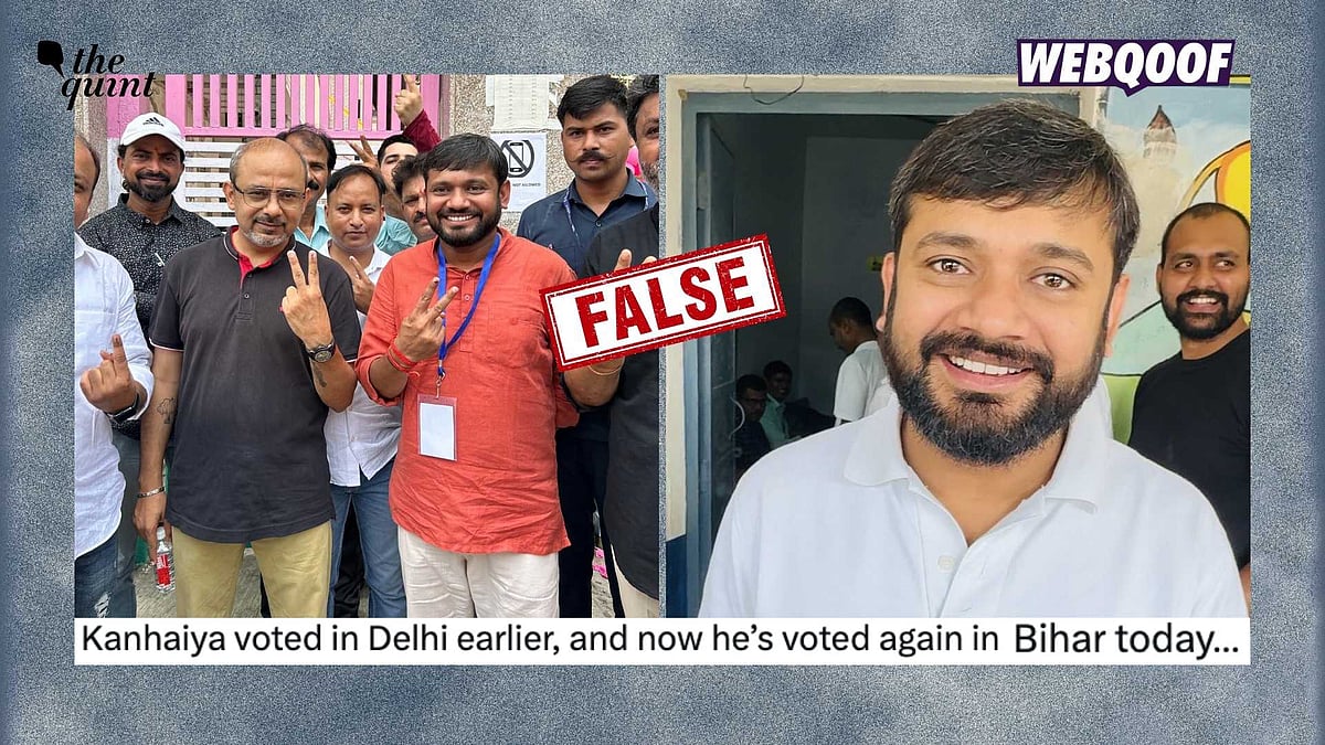 <div class="paragraphs"><p>An old photo of Congress leader Kanhaiya Kumar is being shared to falsely claim that he voted in both, the Delhi and Bihar Assembly elections, in 2025.</p></div>