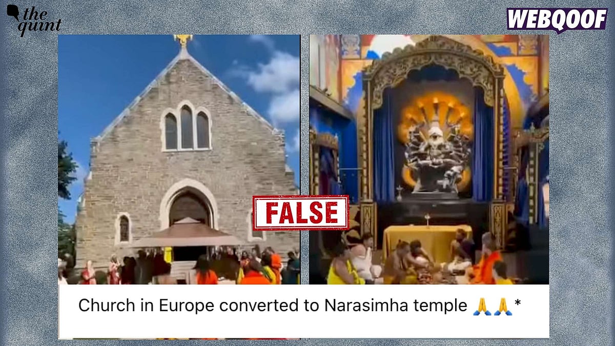 <div class="paragraphs"><p>The viral post claims that the video shows a European church that has been converted into a Narasimha temple.</p></div>