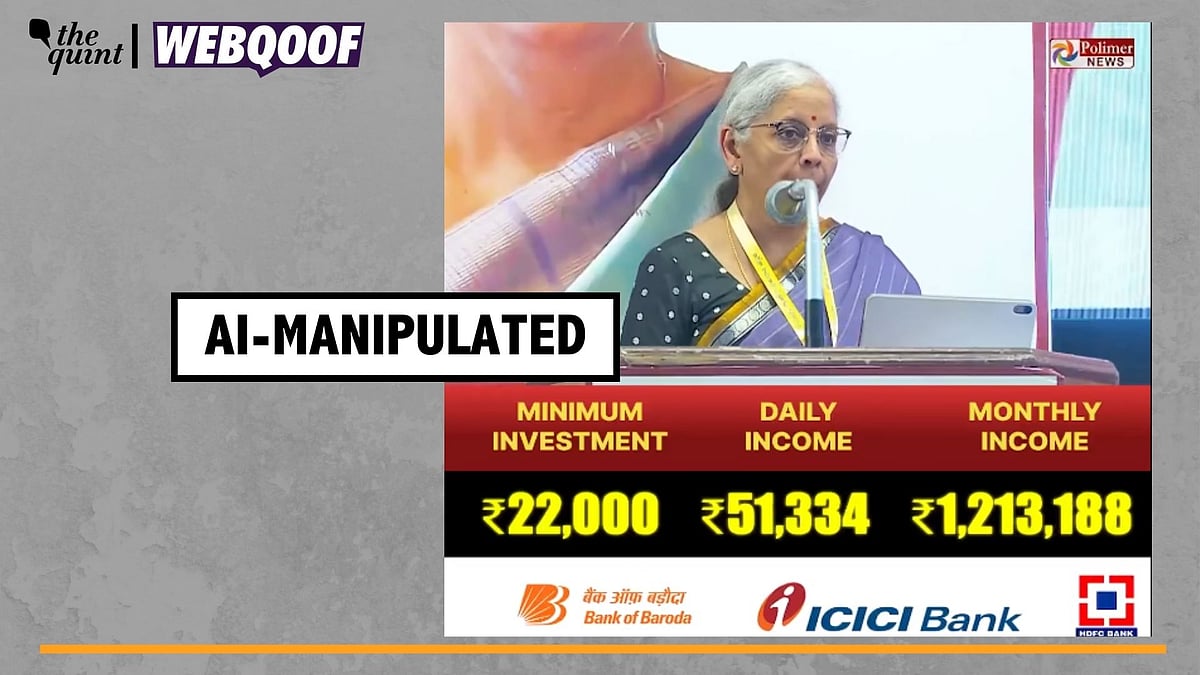 <div class="paragraphs"><p>Fact-Check | The video showing Union Finance Minister promoting an investment platform is AI-manipulated.</p></div>