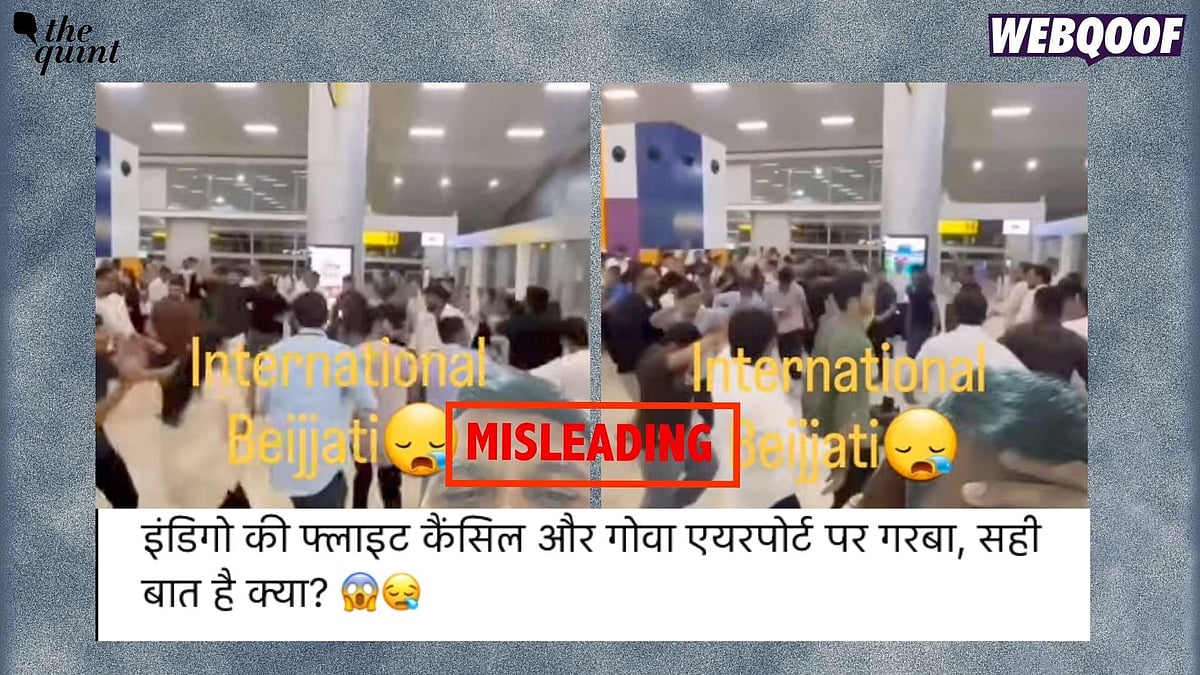 <div class="paragraphs"><p>The post claims that amid an IndiGo flight cancellation, stranded passengers at the airport suddenly began performing Garba.</p></div>