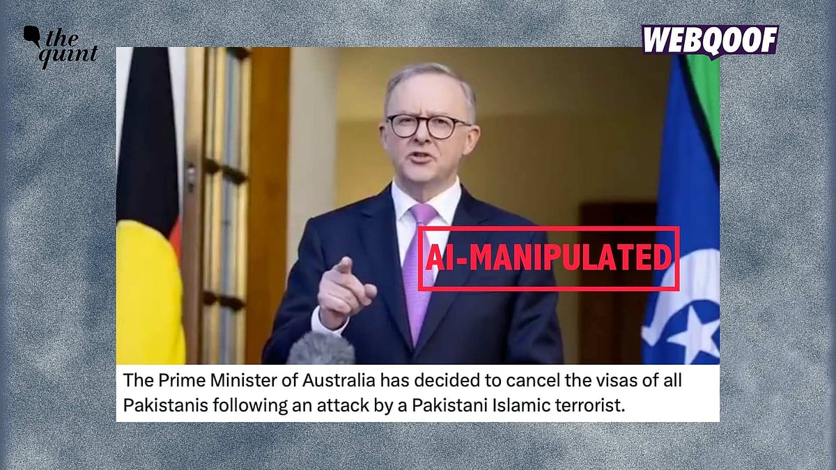 <div class="paragraphs"><p>An AI-generated video Australian PM Anthony Albanese is being shared to falsely claim that he announced the suspension of visa services for Pakistani nationals after the Bondi Beach terror attack.</p></div>